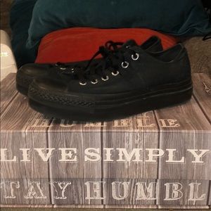 Converse mono black platform size 10